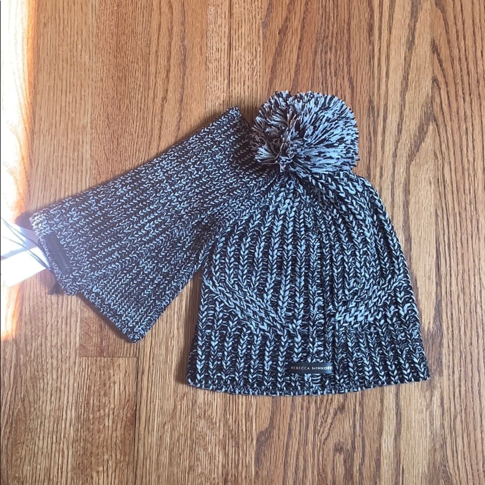 Rebecca Minkoff winter hat and hand warmers